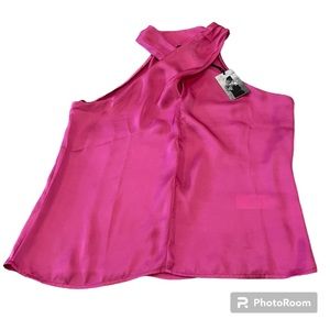 Sincerely Jules Barbie Pink Satin Front Criss Cross Top sizes S & M